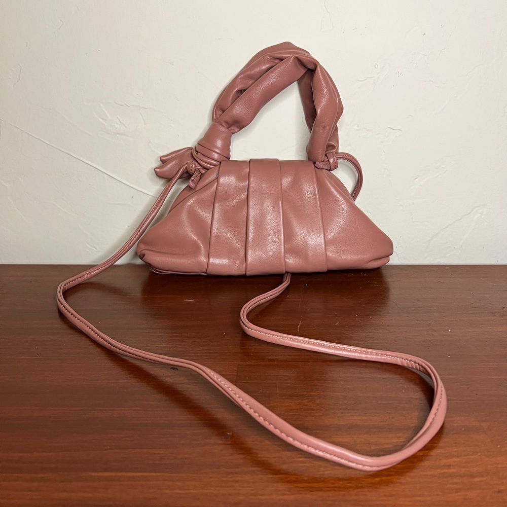Brown and Pink Clutch with Slouchy Design